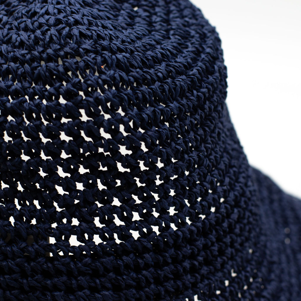 Nomad Sari Floppy Straw Sun Hat - Navy Blue
